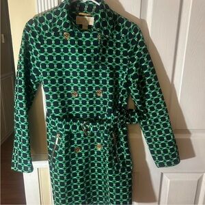 MICHAEL Michael Kors Green and White Patterned Coat